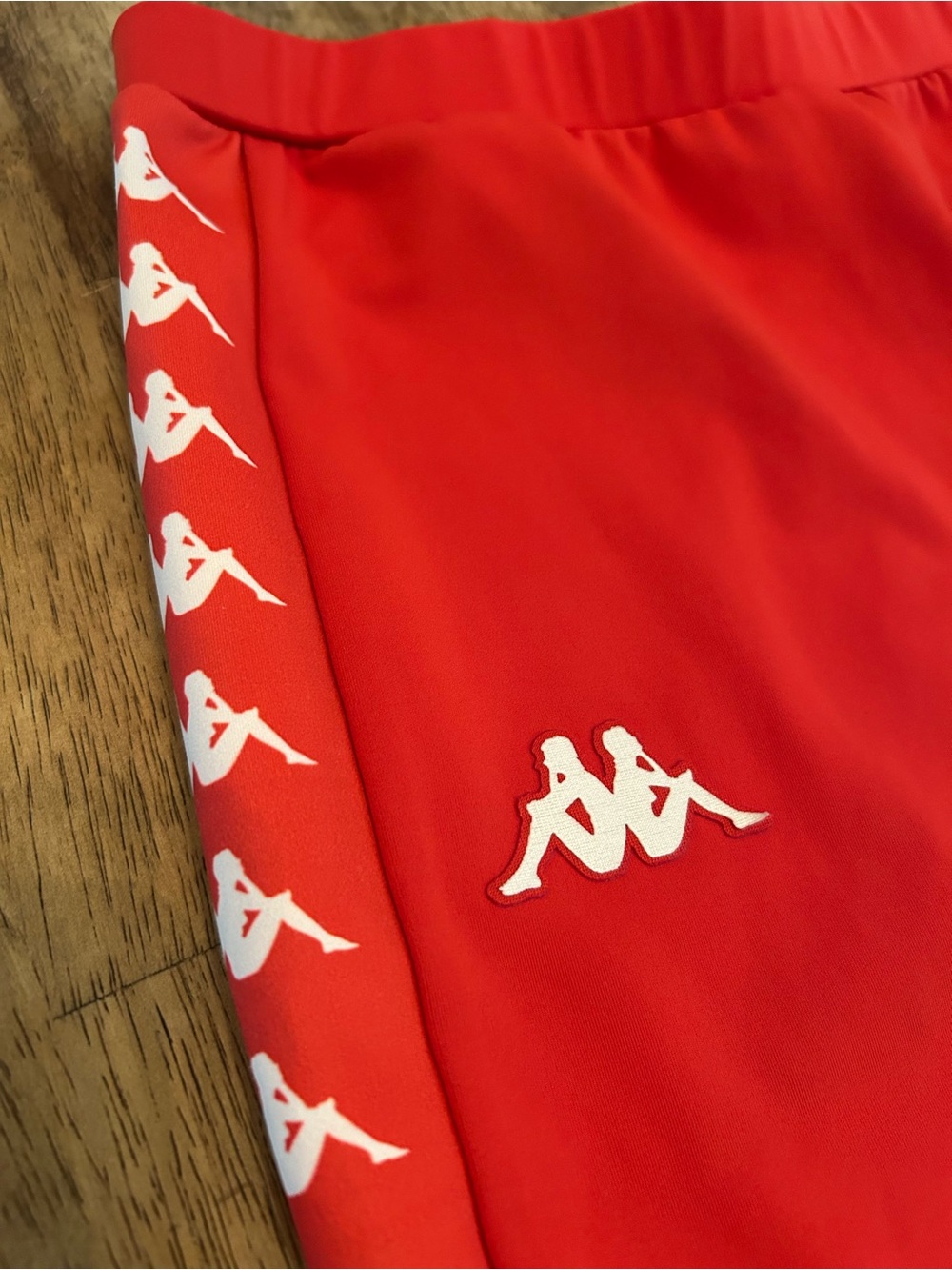Kappa Red Athletic Shorts with White Logo Trim - Picture 4 of 6